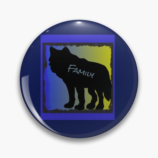 Item preview, Family, Wolf With Northern Lights Graphic (Blue, Yellow, Black) designed and sold by GladBlackLamb.