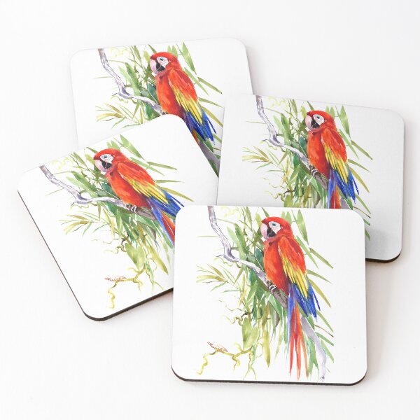 Item preview, Scarlet Macaw Tropical Jungle Parrot designed and sold by surenart.