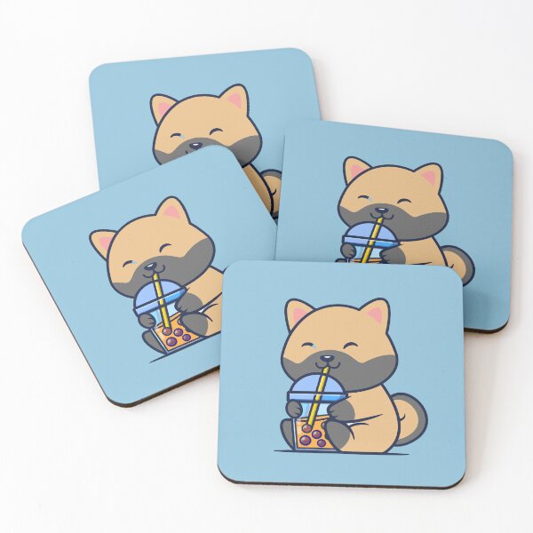 Item preview, cute shiba inu dog drinking tea designed and sold by senouz.