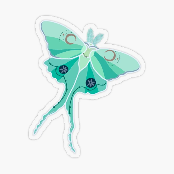 Moon moth Sticker for Sale by lazydogarts