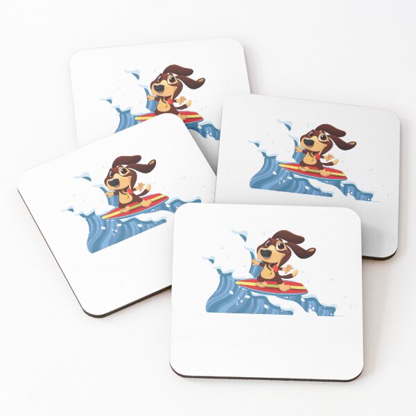 Item preview, A cute cartoon dog surfing on the blue waves - A gift for dog owners who love surfing designed and sold by Doggymadness.