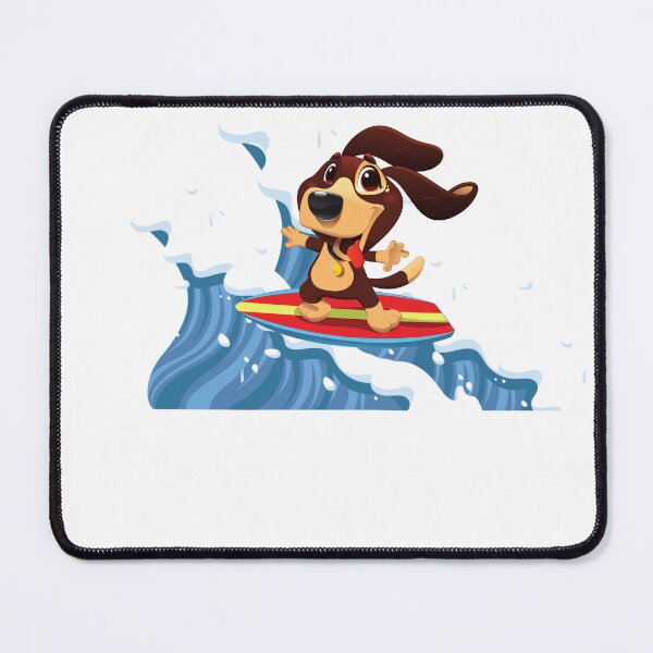 Item preview, A cute cartoon dog surfing on the blue waves - A gift for dog owners who love surfing designed and sold by Doggymadness.