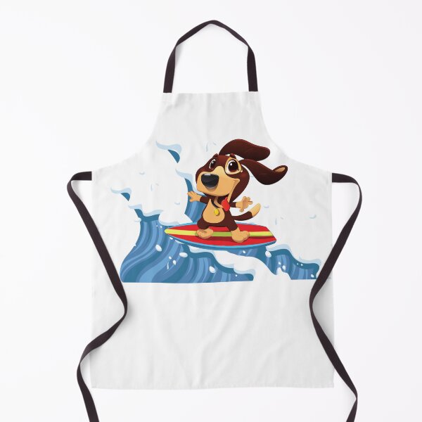 Item preview, A cute cartoon dog surfing on the blue waves - A gift for dog owners who love surfing designed and sold by Doggymadness.