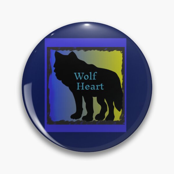 Item preview, Wolf Heart and Northern Lights Graphic (Blue, Yellow, Black) designed and sold by GladBlackLamb.