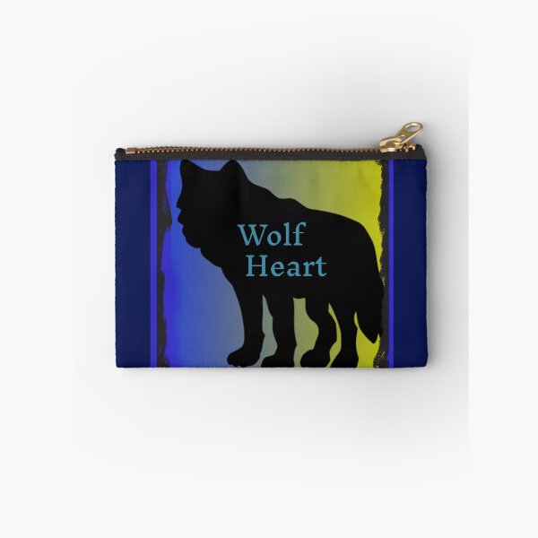 Item preview, Wolf Heart and Northern Lights Graphic (Blue, Yellow, Black) designed and sold by GladBlackLamb.