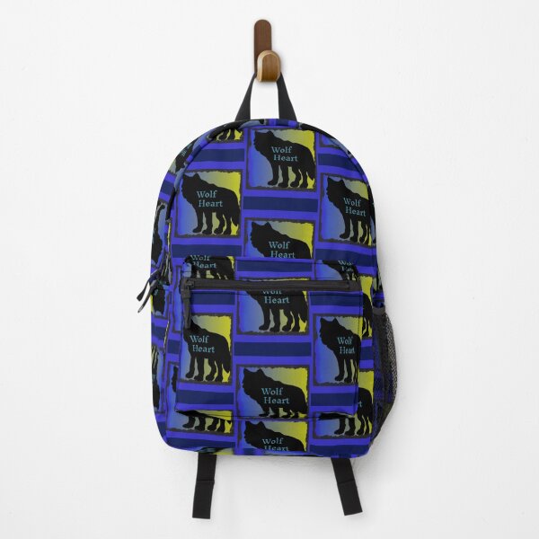 Item preview, Wolf Heart and Northern Lights Graphic (Blue, Yellow, Black) designed and sold by GladBlackLamb.