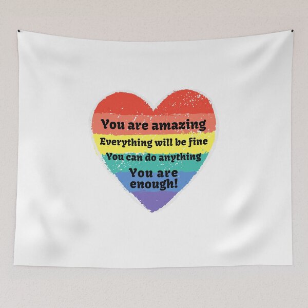 Item preview, Cute You Are Amazing Rainbow Chalk Heart designed and sold by JanesCreations.