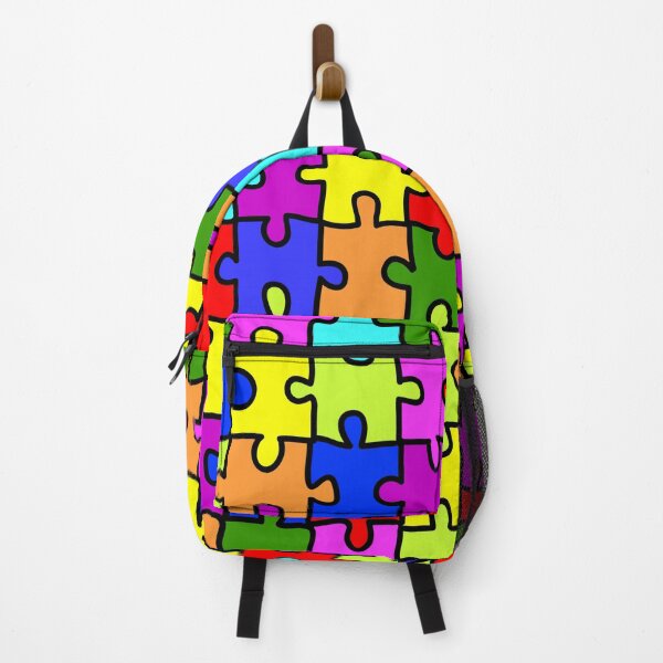 Item preview, Colorful rainbow jigsaw puzzle pattern- autism awareness designed and sold by pixxart.