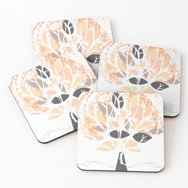Item preview, Beige black and orange abstract flower art |  designed and sold by Vicsdesignsart.