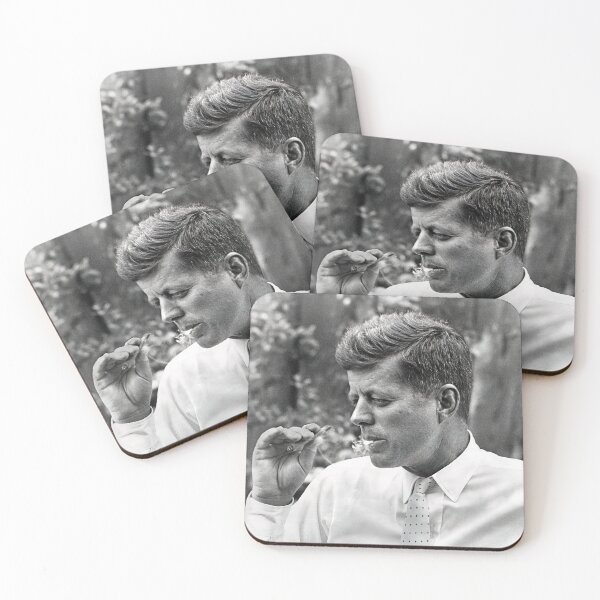 Item preview, JFK Smoking Weed, Black and White, Vintage Art designed and sold by modernretro.