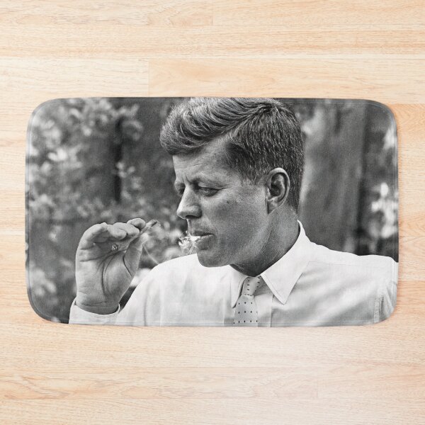 Item preview, JFK Smoking Weed, Black and White, Vintage Art designed and sold by modernretro.