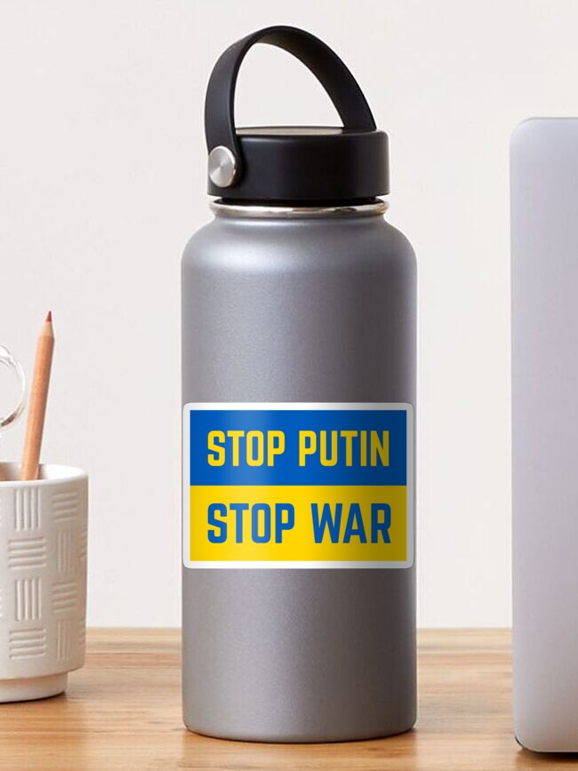 STOP PUTIN BADGE I STAND WITH UKRAINE 32 mm #02 WAR BUTTON 1.25 Inch 