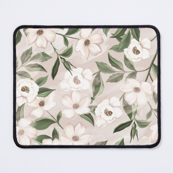 Item preview, White Magnolia Floral Watercolor Pattern designed and sold by Moodthology.