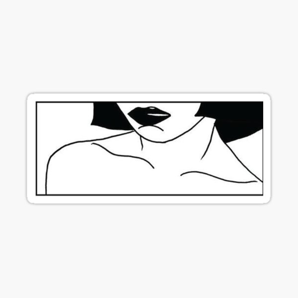 Collarbones & black lips Sticker