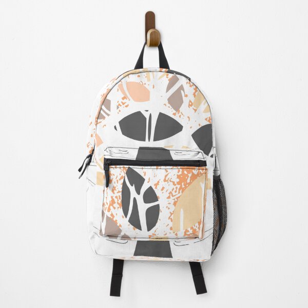 Item preview, Beige black and orange abstract flower art | designed and sold by Vicsdesignsart.