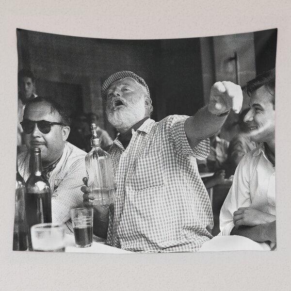 Item preview, Hemingway at Bar, Black and White, Vintage Wall Art designed and sold by modernretro.