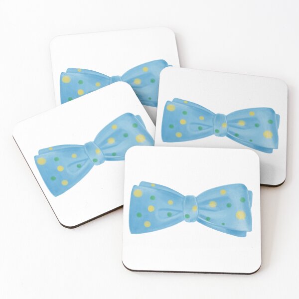 Item preview, Sky Blue Bow Tie with Green and Yellow Polka Dots Illustration designed and sold by BaggyYogaPants.
