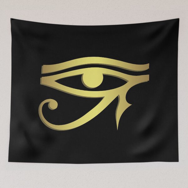 Item preview, Eye of horus Egyptian symbol on black background  designed and sold by pixxart.