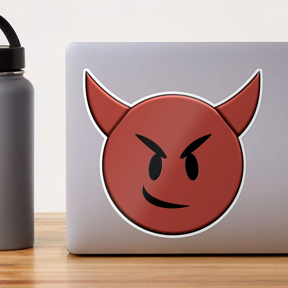 smiling red DEVIL emoji Sticker for Sale by ZoserStyle