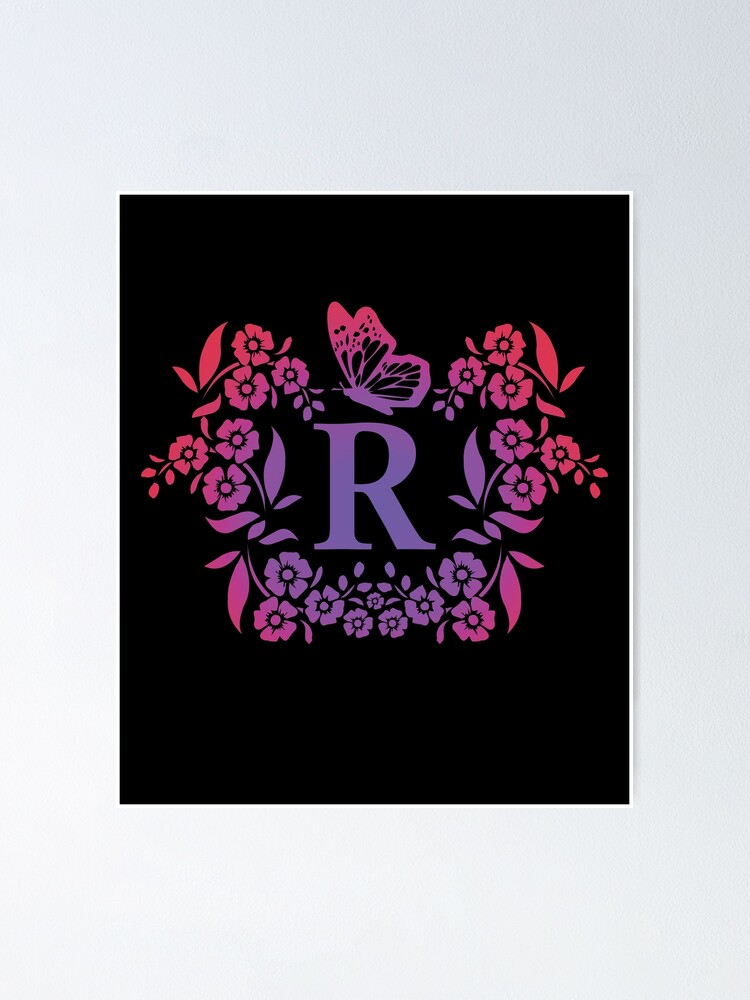 Ornamental Letter R, Purple And Red Heart Butterfly, Gold Monogram  Ornament Sticker for Sale by PROMEN Creativity