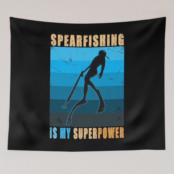 Item preview, Spearfishing is my superpower blue color palette Retro vintage  - spearfishing - freediving lovers gift idea designed and sold by Live  Today.