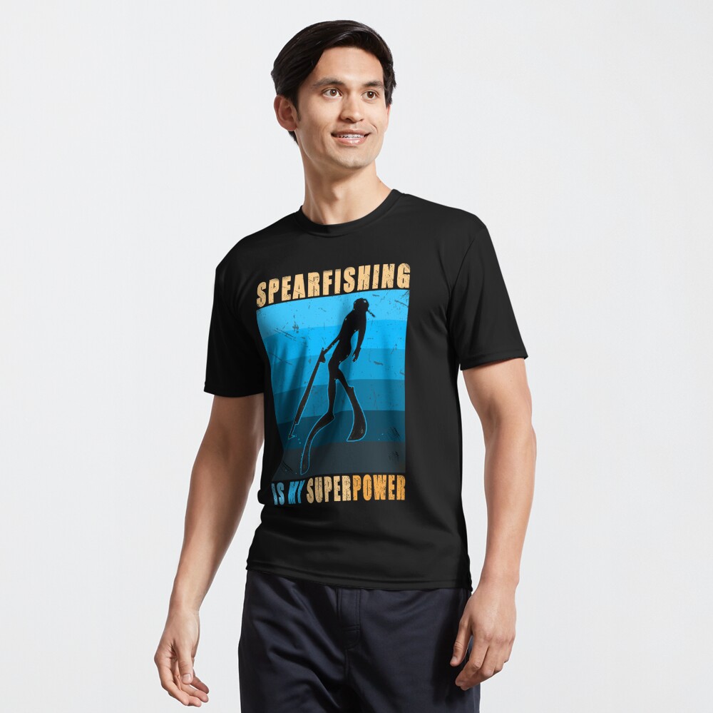 Spearfishing is my superpower blue color palette Retro vintage