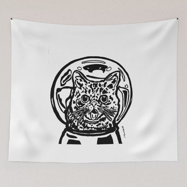 Item preview, Lil Bub in Space Black and White Portrait JTownsend designed and sold by Jay Townsend.