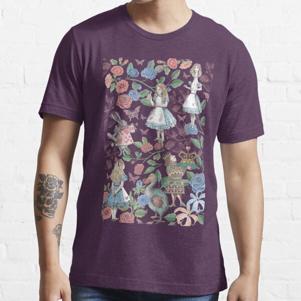 Vintage Alice In Wonderland Collage Decoupage & Florals Essential T-Shirt