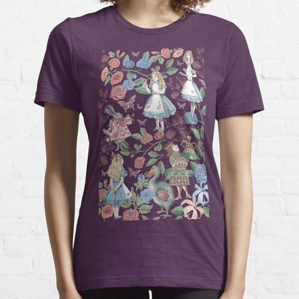 Vintage Alice In Wonderland Collage Decoupage & Florals Essential T-Shirt
