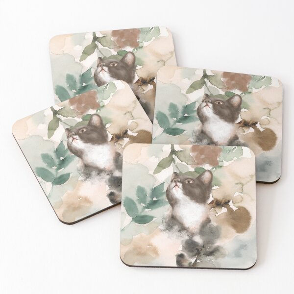 Item preview, Cat Abstract Watercolor designed and sold by HappyLifeCreate.