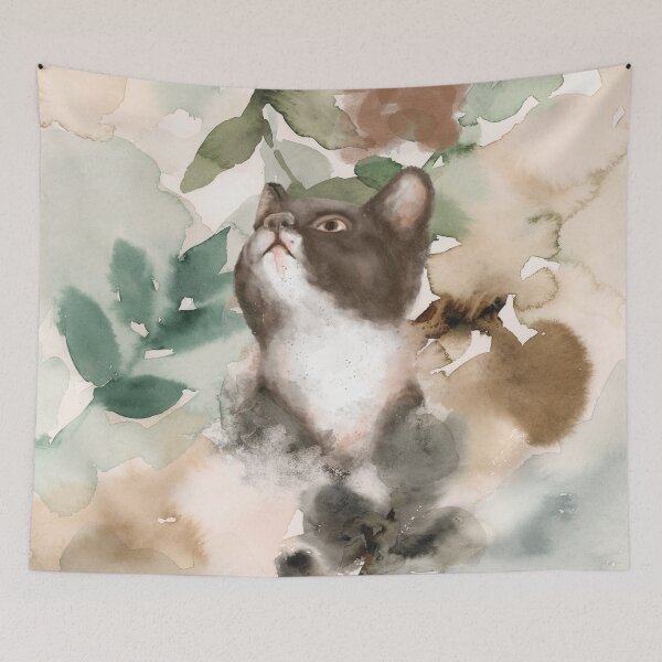 Item preview, Cat Abstract Watercolor designed and sold by HappyLifeCreate.