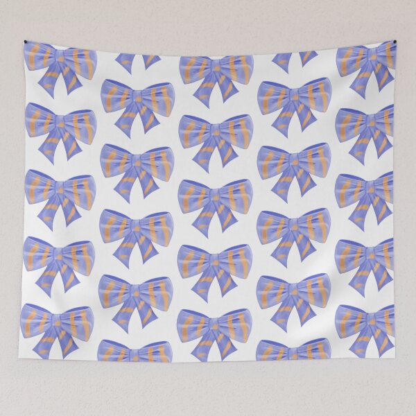 Item preview, Blue Bow Tie with Orange Stripes Illustration designed and sold by BaggyYogaPants.