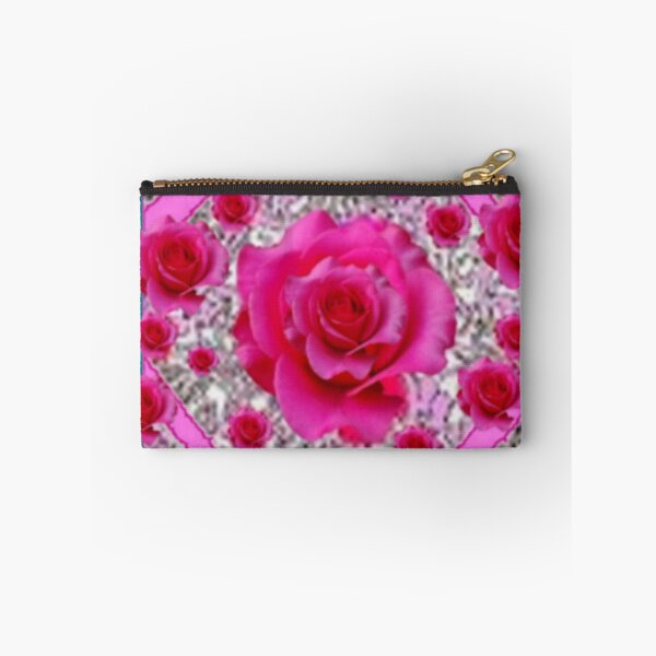 Item preview, FUCHSIA PINK ROSE GARDEN TEAL ART ABSTRACT   designed and sold by sharlesart.