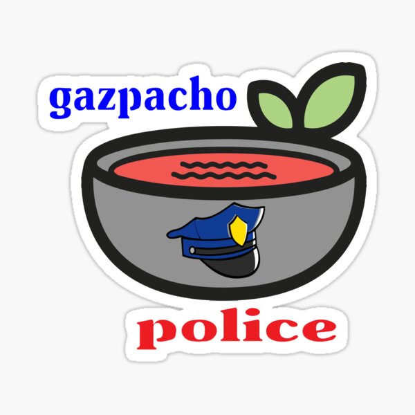 Vista previa del artículo con la obra «  gazpacho police, gifts for lover gazpcho and for police man », diseñado y vendido por Ziko$ Art$.