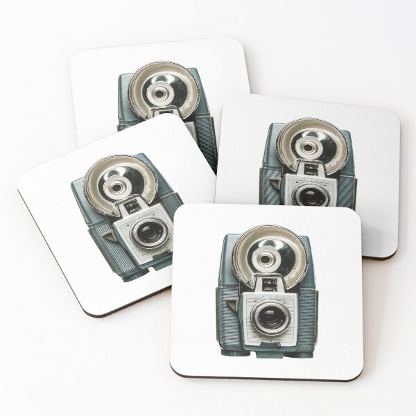 Item preview, Vintage Blue Film Camera with Flash - Retro  designed and sold by inkandmoth.