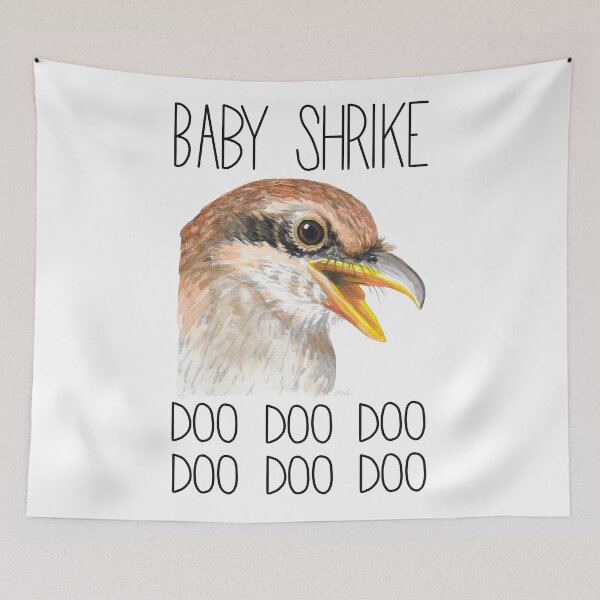 Item preview, Baby Shrike (Bull-headed Shrike) designed and sold by LauraWolfArtist.