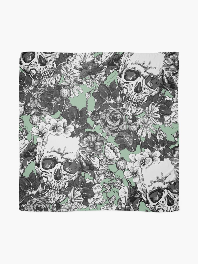 Alternate view of SKULLS (green) Scarf