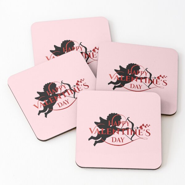Item preview, Cupid Hearts Valentine’s Day (Red/Black on Pink) designed and sold by PawsitiveMum.