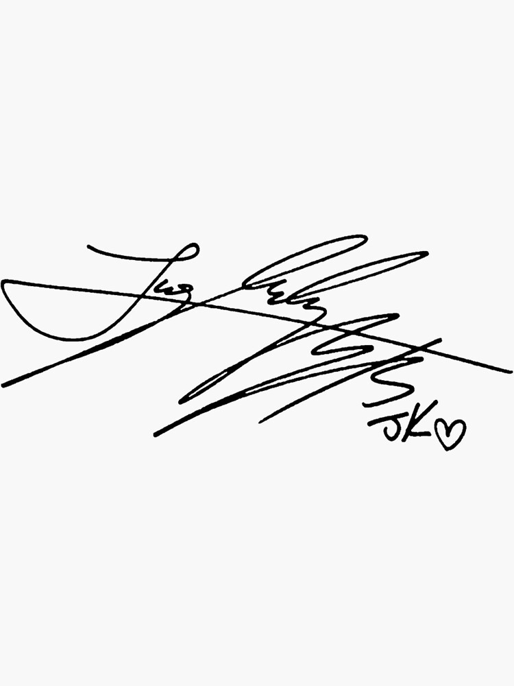 "Jungkook signature dedication" Sticker for Sale by Gabaxo Redbubble