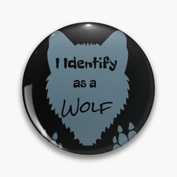 Item preview, I Identify As A Wolf--Animal Alter Graphic (Gray on Black) designed and sold by GladBlackLamb.
