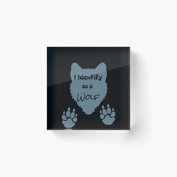 Item preview, I Identify As A Wolf--Animal Alter Graphic (Gray on Black) designed and sold by GladBlackLamb.