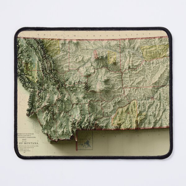 Item preview, 1897 Montana Relief Map 3D digitally-rendered designed and sold by ThinkAboutMaps.