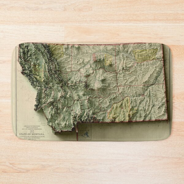 Item preview, 1897 Montana Relief Map 3D digitally-rendered designed and sold by ThinkAboutMaps.