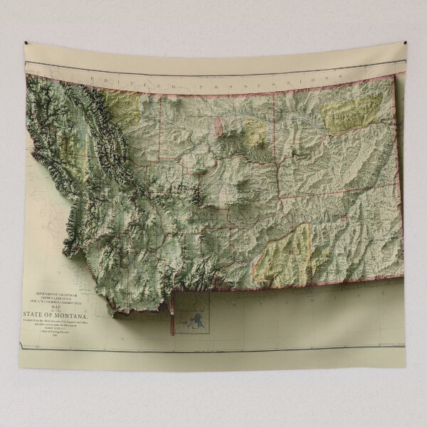Item preview, 1897 Montana Relief Map 3D digitally-rendered designed and sold by ThinkAboutMaps.