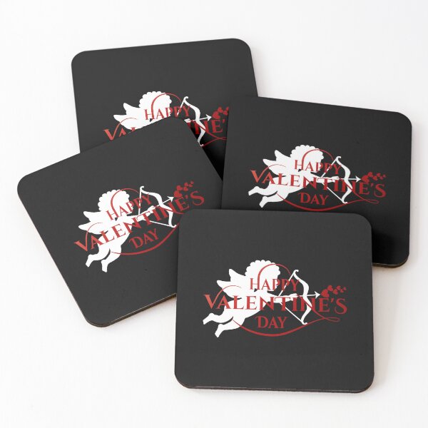 Item preview, Cupid Hearts Valentine’s Day (Red/White on Black) designed and sold by PawsitiveMum.