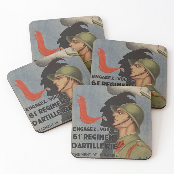 Item preview, Old French Army Recruitment Poster (61e Regiment d'Artillerie) designed and sold by TJHarr.
