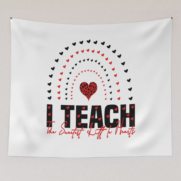 Item preview,  I Teach The Sweetest Little Hearts /Teacher Valentine day Hearts Rainbow  designed and sold by smarayoung.
