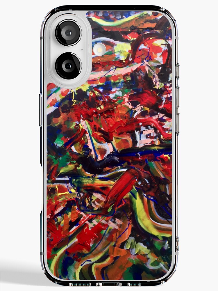Thumbnail 1 of 5, iPhone Case, Red Abstract Art , Aesthetic Abstract , Red Pattern , Red Abstract Pattern designed and sold by BeTheVibe.