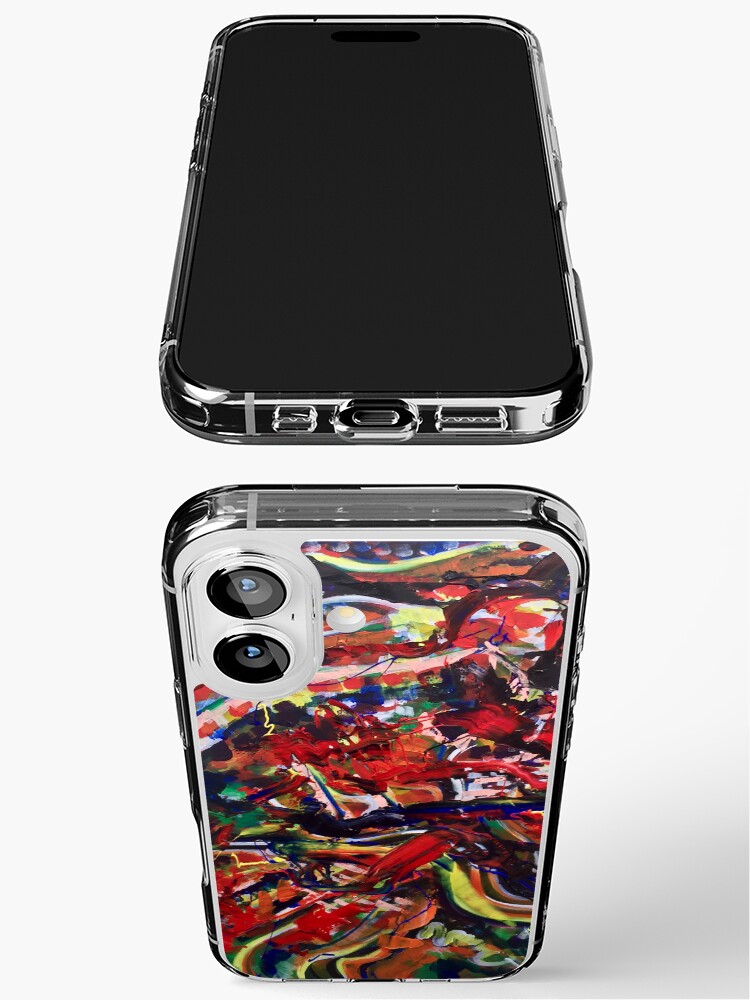 Thumbnail 3 of 5, iPhone Case, Red Abstract Art , Aesthetic Abstract , Red Pattern , Red Abstract Pattern designed and sold by BeTheVibe.