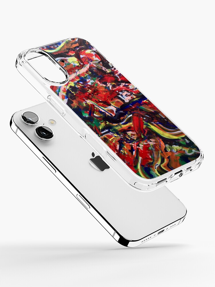 Thumbnail 2 of 5, iPhone Case, Red Abstract Art , Aesthetic Abstract , Red Pattern , Red Abstract Pattern designed and sold by BeTheVibe.